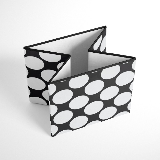 Bacati Dots pin Stripes Black white Storage Box Large