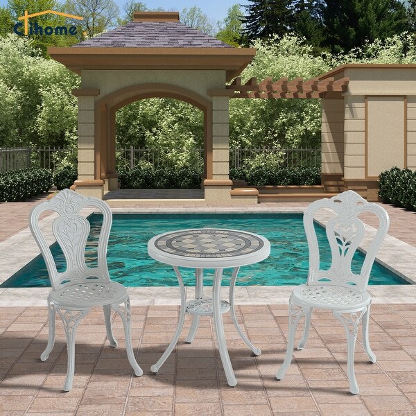 3Piece Cast Aluminum Outdoor Patio Bistro Set