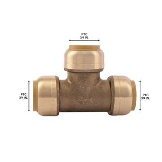 SharkBite 34 in. Push-to-Connect Brass Tee Fitting U370LFA