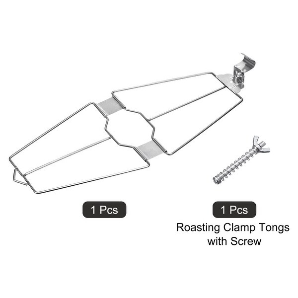 17x 6.9 x 0.12 Inch Stainless Steel Roasting Clamp Tongs with Screw