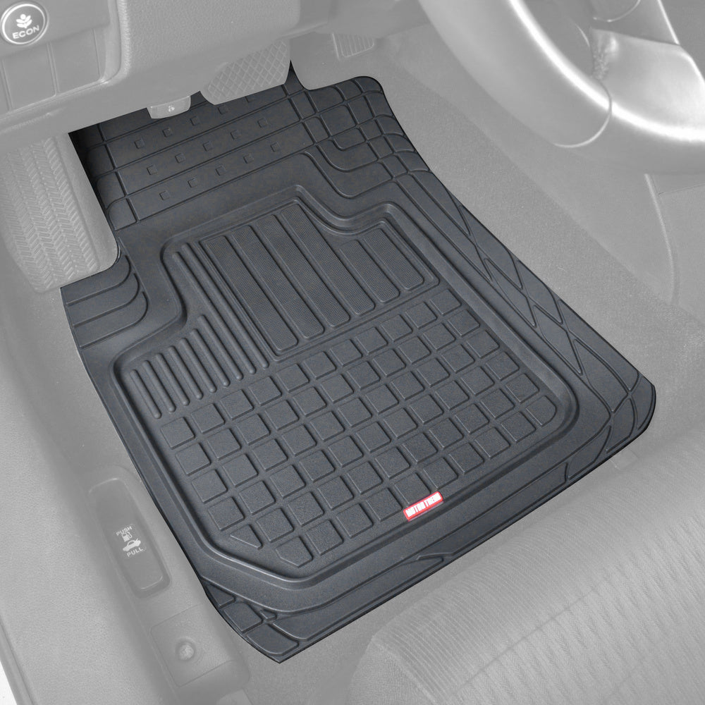 Motor Trend Flextough Semi-Custom Fit Car Floor Mats for Auto - Odorless Heavy Duty Rubber Floor Liners 4 Pieces Set - Trimmable (Black)， Model Number: MT180