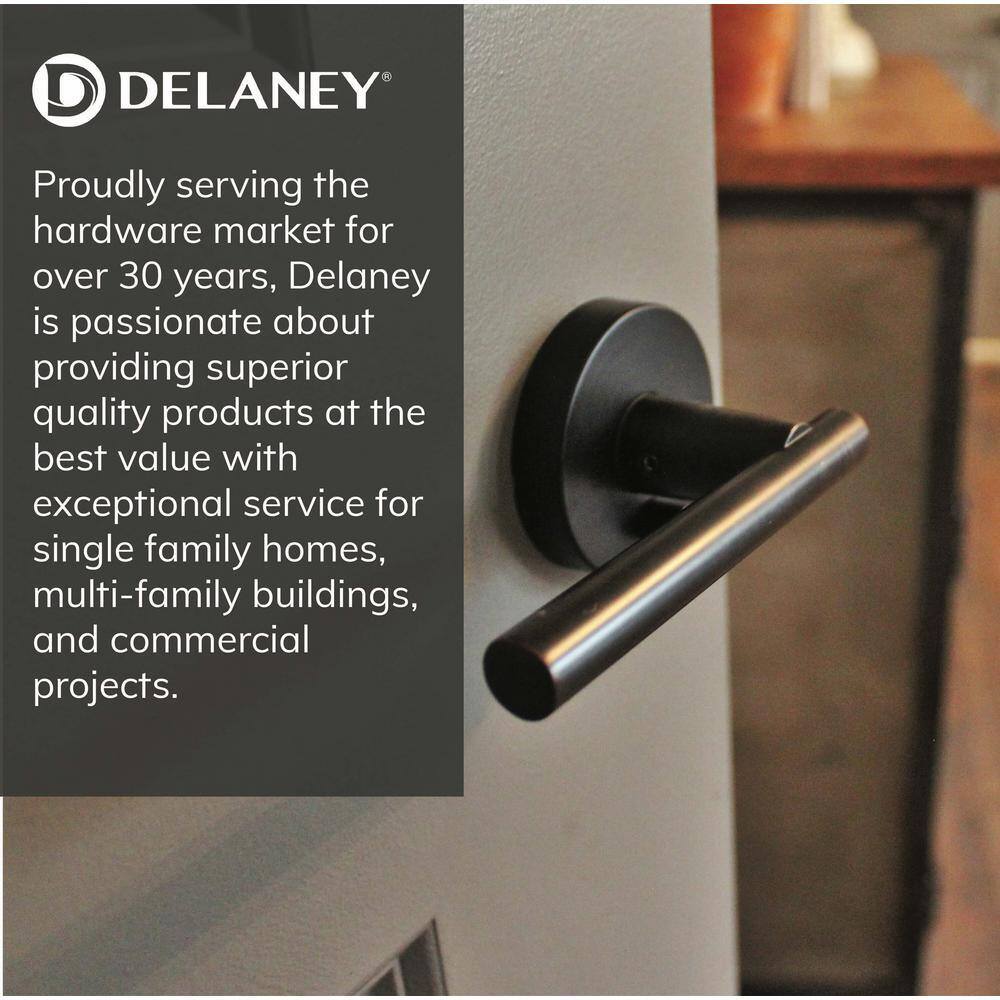 DELANEY HARDWARE Bravura Charlotte 939-7 Solid Brass Privacy (BedBath) Door Lever Satin Brass w square plate BV939-753