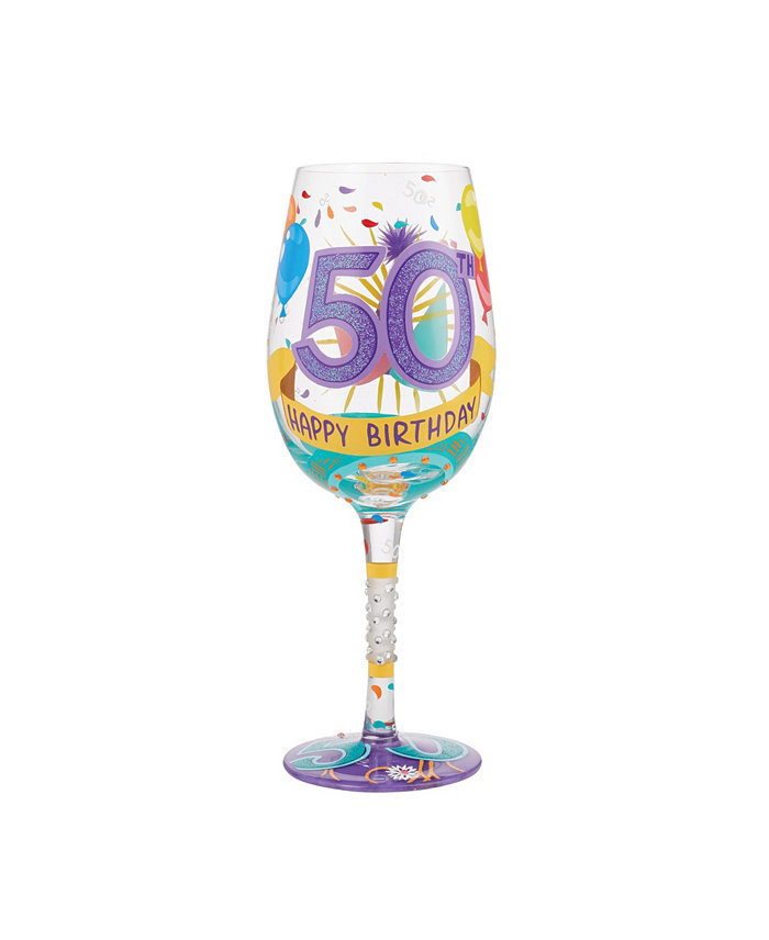 Enesco Lolita Happy 50th Birthday Wine Glass 15 oz