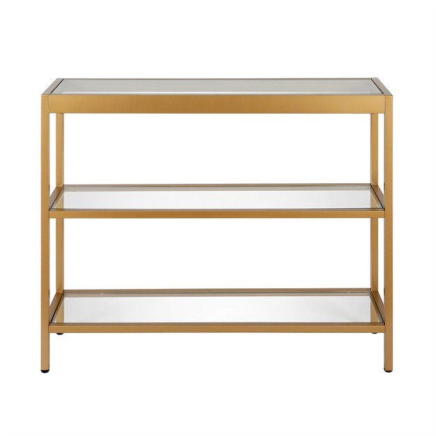 Metal 3 shelf Short Console Table In Brass Henn amp hart