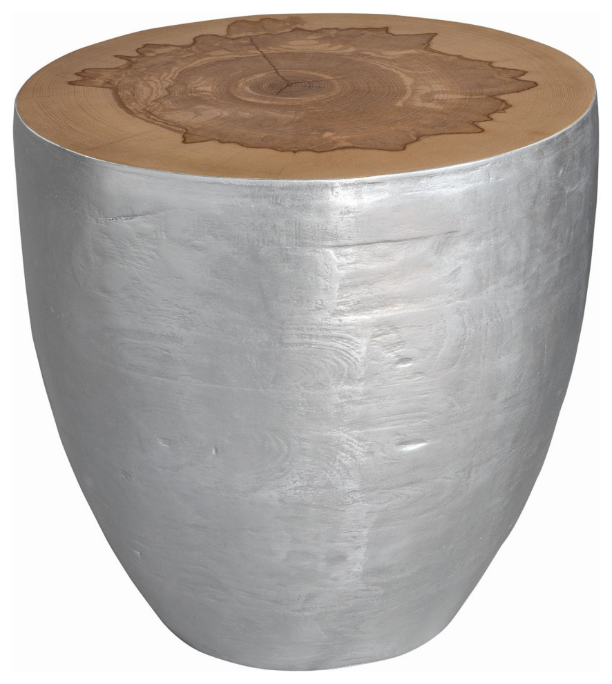 Uttermost Gannett Silver Wood End Table   Transitional   Side Tables And End Tables   by We Got Lites  Houzz