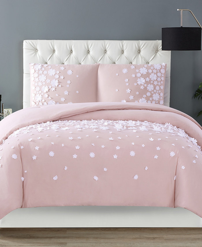 Christian Siriano New York Christian Siriano Confetti Flowers 3 Piece Blush King Comforter Set