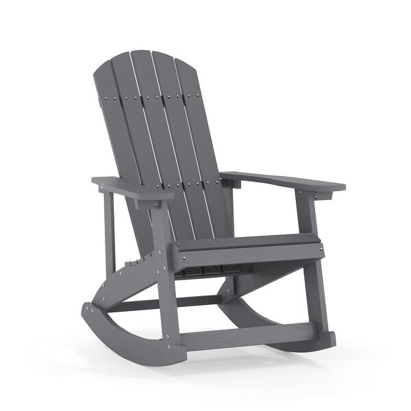 Adirondack Style Poly Resin Wood Rocking Chair for Indoor/Outdoor Use