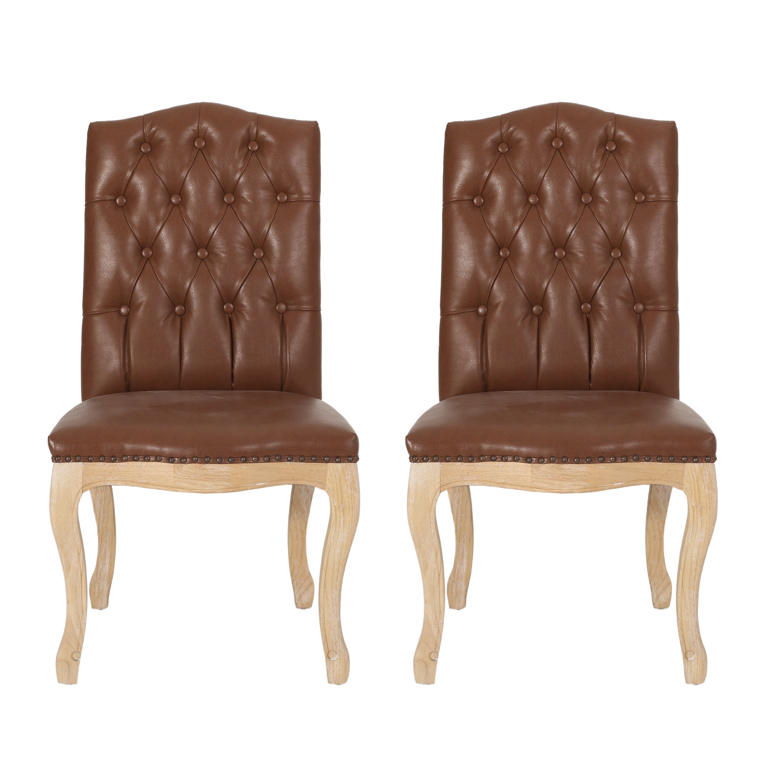 Cello Contemporary Faux Leather Dining Chairs, Set of 2