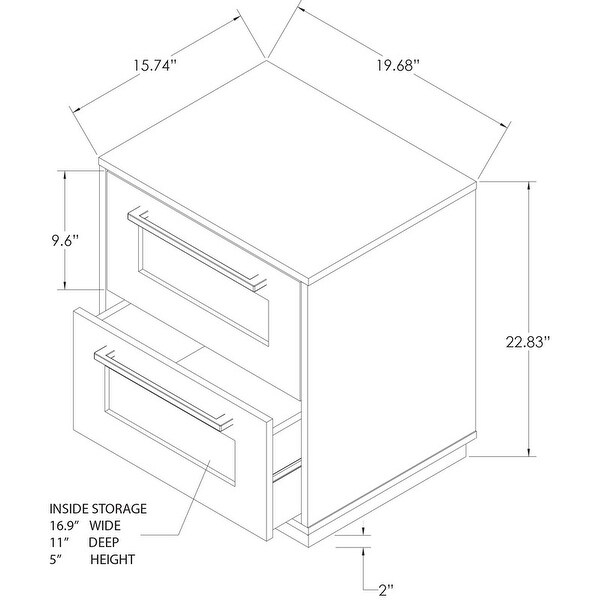 Patterson Weather Grey 2 Drawer Accent Table - - 36198023