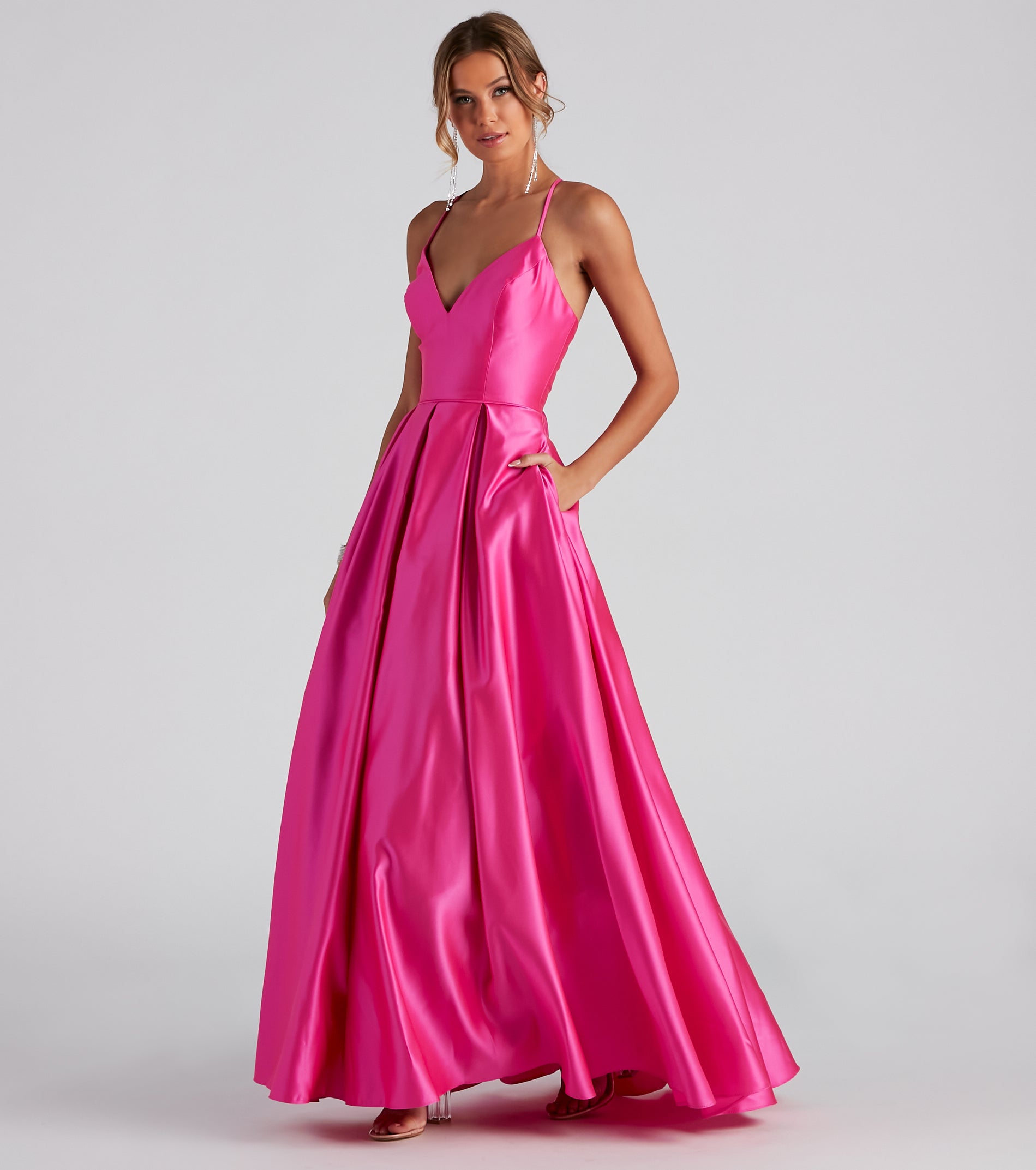 Molly Satin Lace Up Ball Gown