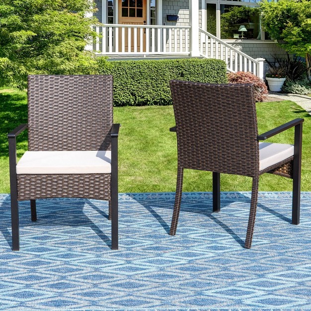 2pk Outdoor Wicker Arm Chairs Captiva Designs