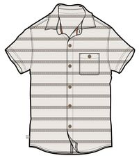 Chill Organic Cotton Jacquard Short Sleeve Shirt - Birch Geo Stripe