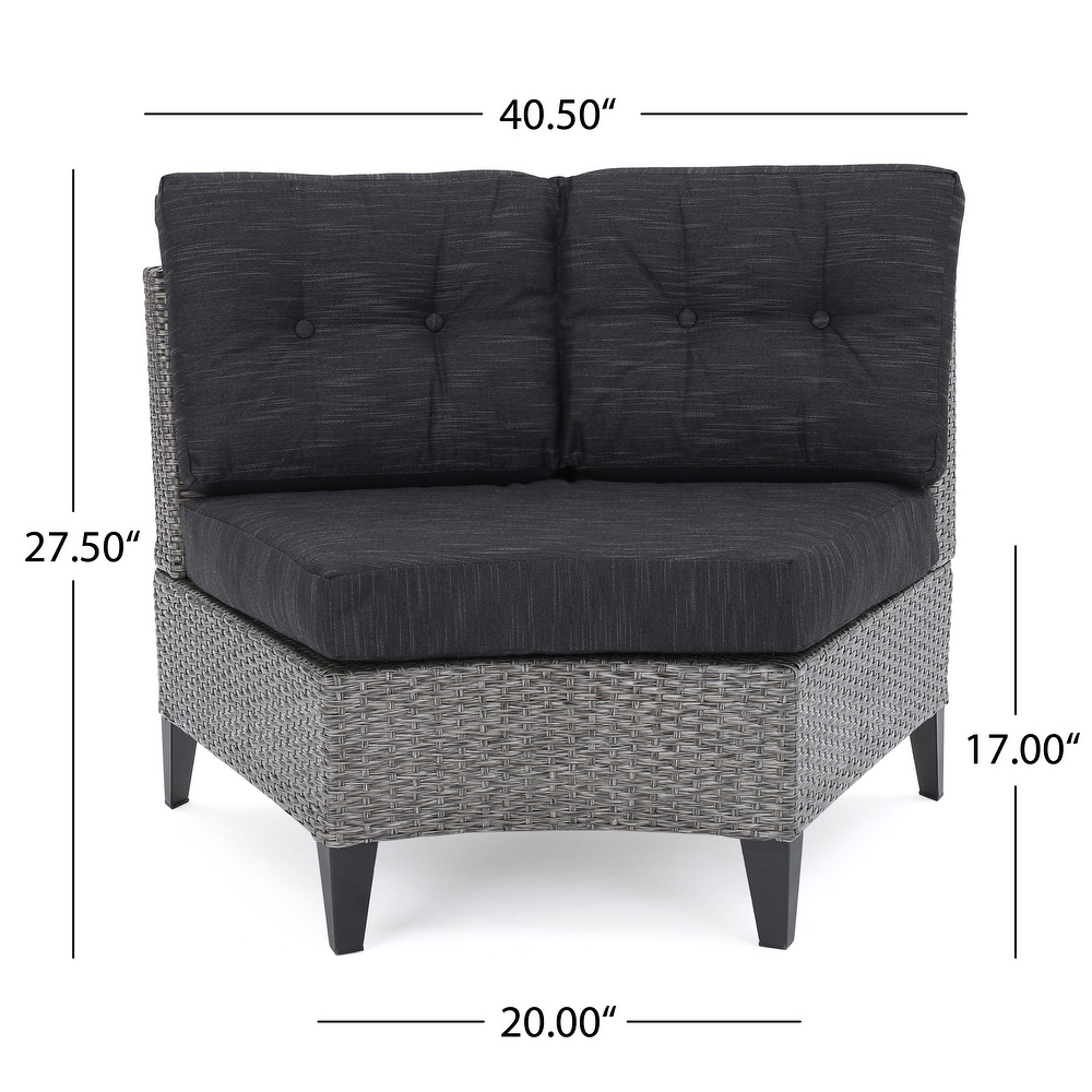 Baltaire Outdoor Round 8 Seater Wicker Sectional Set with Fire Pit and Tank Holder by Christopher Knight Home