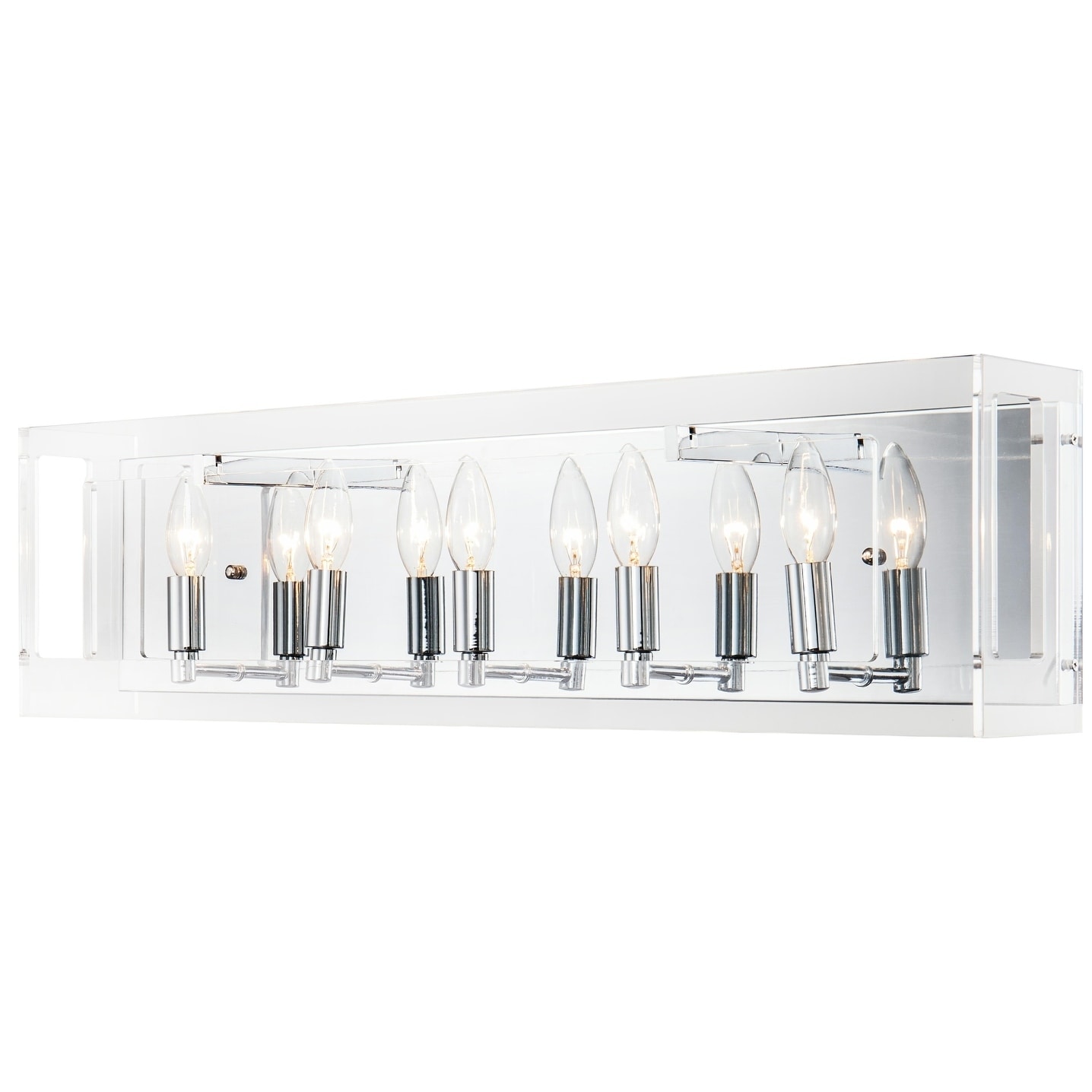 Clear Acrylic Wall Sconce with Chrome Hardware