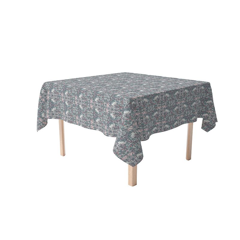 Square Tablecloth， 100% Cotton， 52x52， Floral 59