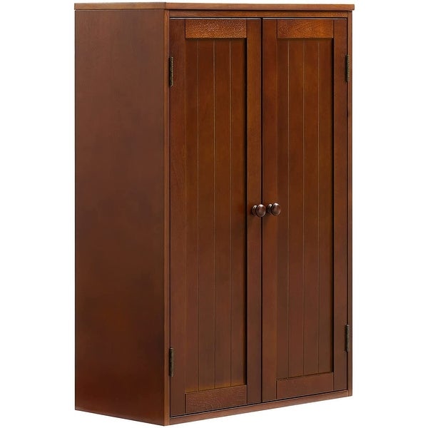 Wood Wall Storage Cabinet with Adjustable Shelf and Double Doors