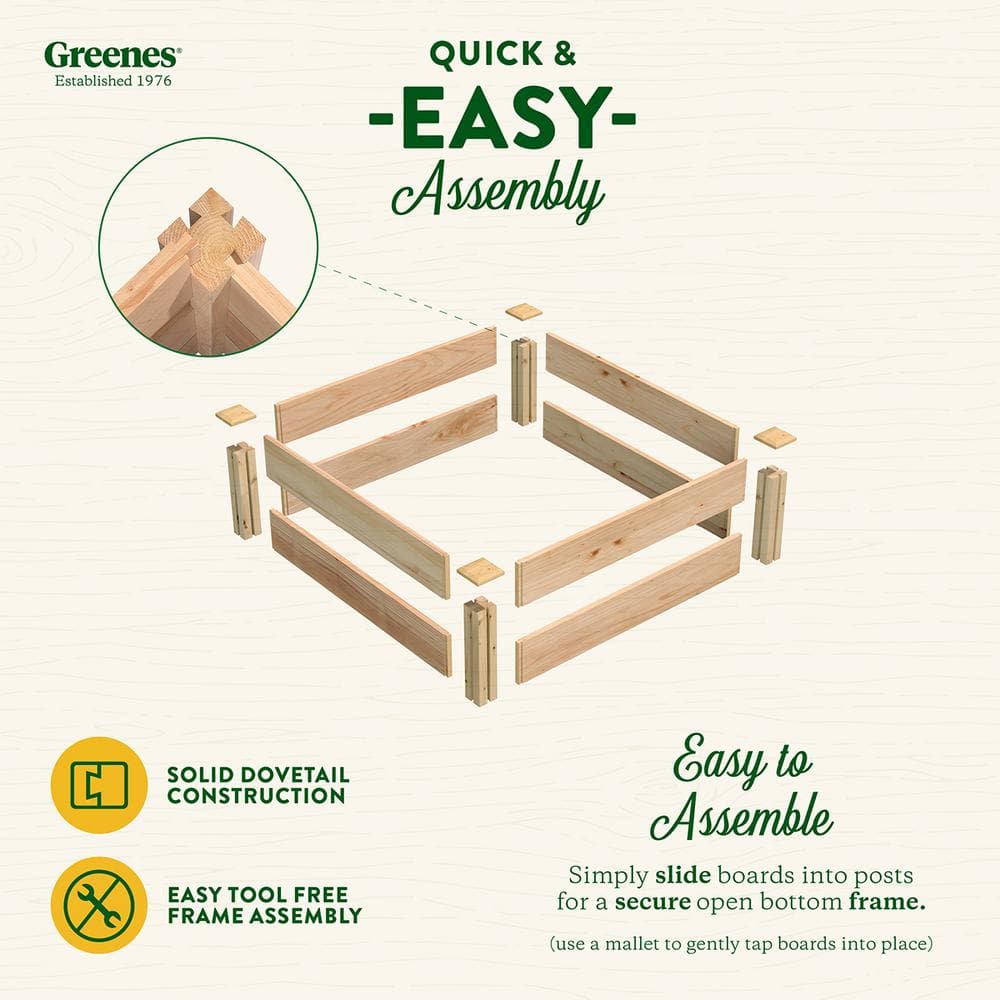 Greenes Fence 3 ft. x 3 ft. x 11 in. Premium Cedar Raised Garden Bed RC363612P