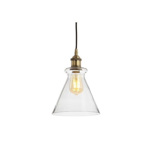 Adjustable Metal Goldwater Drop Pendant includes Energy Efficient Light Bulb Brass Jonathan Y