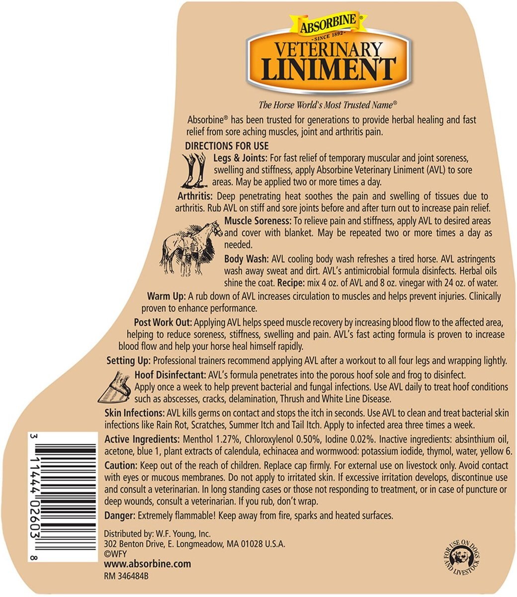 Absorbine Veterinary Topical Analgesic and Antiseptic Horse Liniment