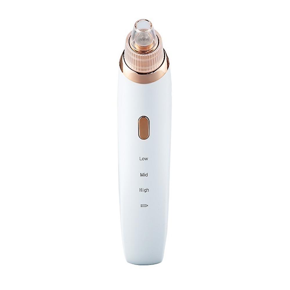 Beauty Device Blackhead Remover Dead Skin Cleaning Vacuum Extractor Usb Charging 3 Adjustments 4 Suction Heads For Choice White