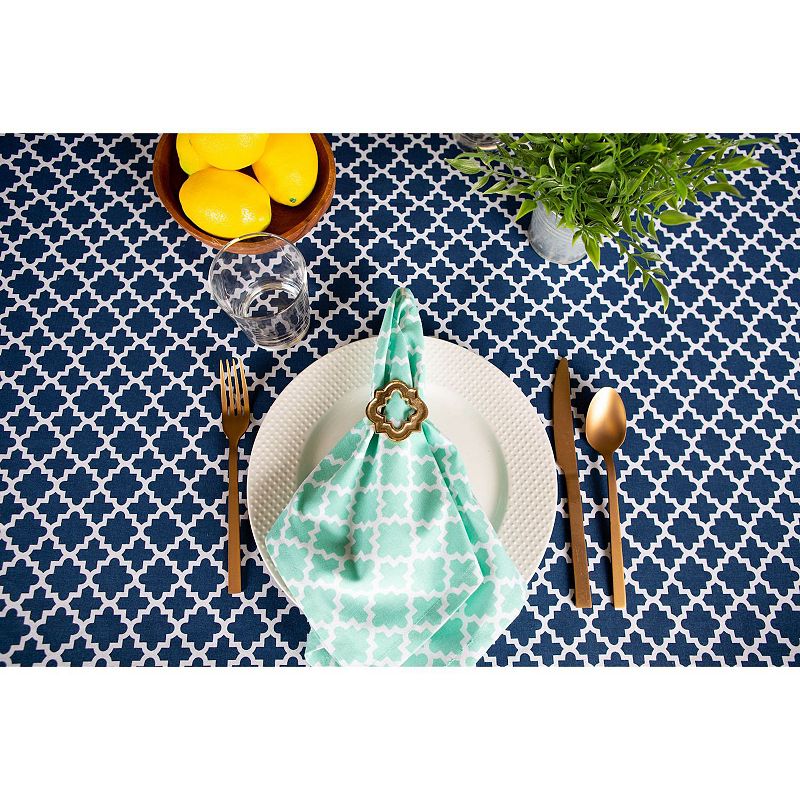 70 Navy Blue Cotton Lattice Tablecloth