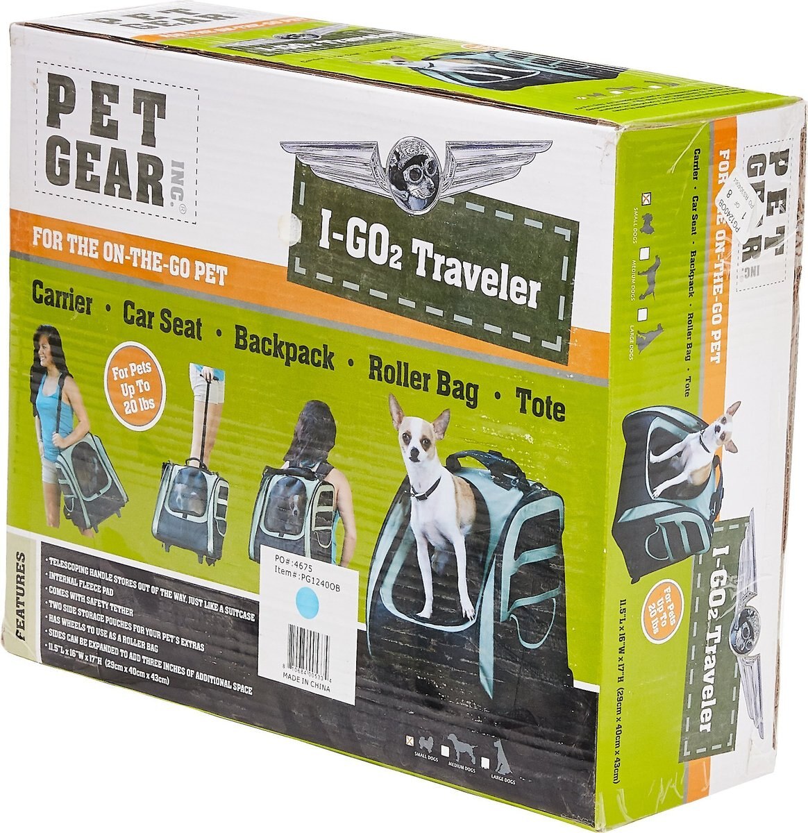 Pet Gear I-GO2 Traveler Dog and Cat Backpack and Rolling Carrier