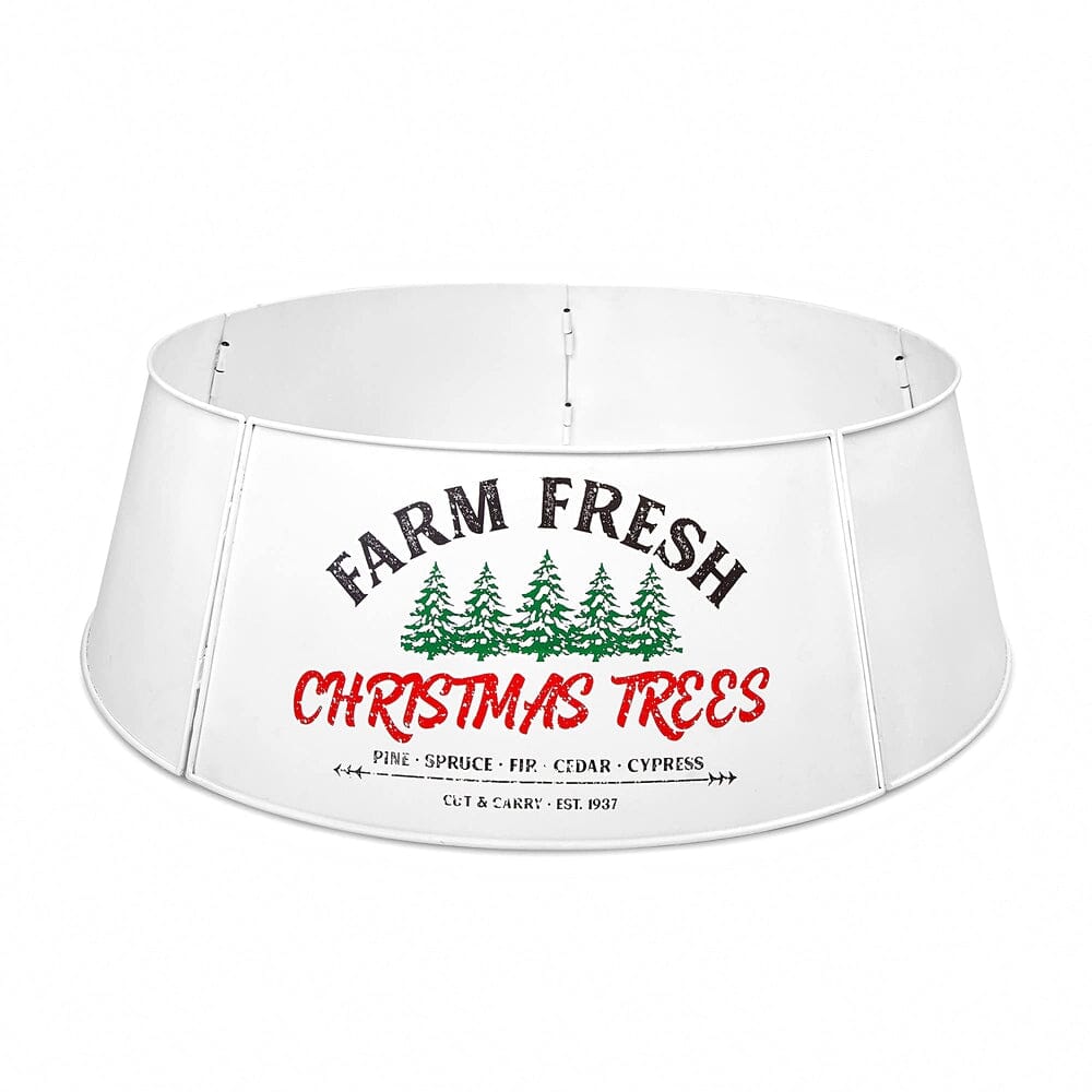 Galvanized Tree Collar - Large To Small Christmas Tree. Adjustable Metal Skirt