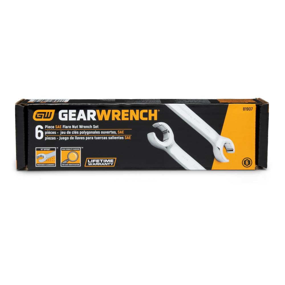 GEARWRENCH Flare Nut Wrench Set 6 Pc. SAE 81907 from GEARWRENCH