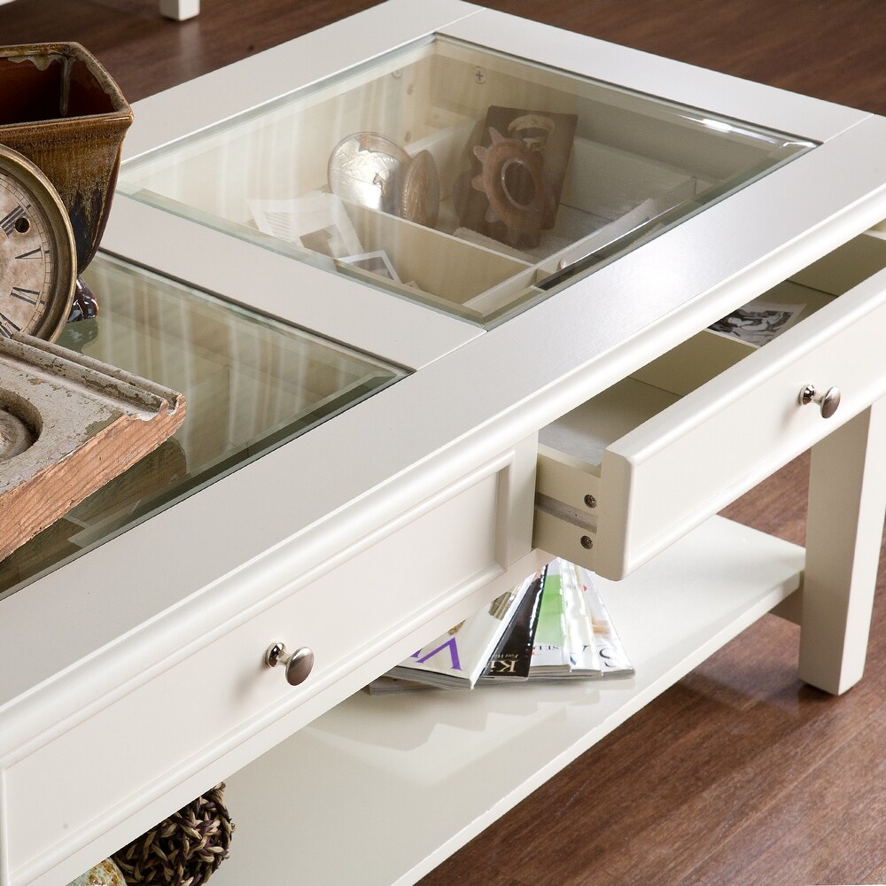 SEI Furniture Transitional Display Coffee Table with Storage