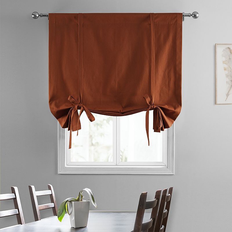 EFF Solid Cotton Tie-Up Window Shade， 46 X 63