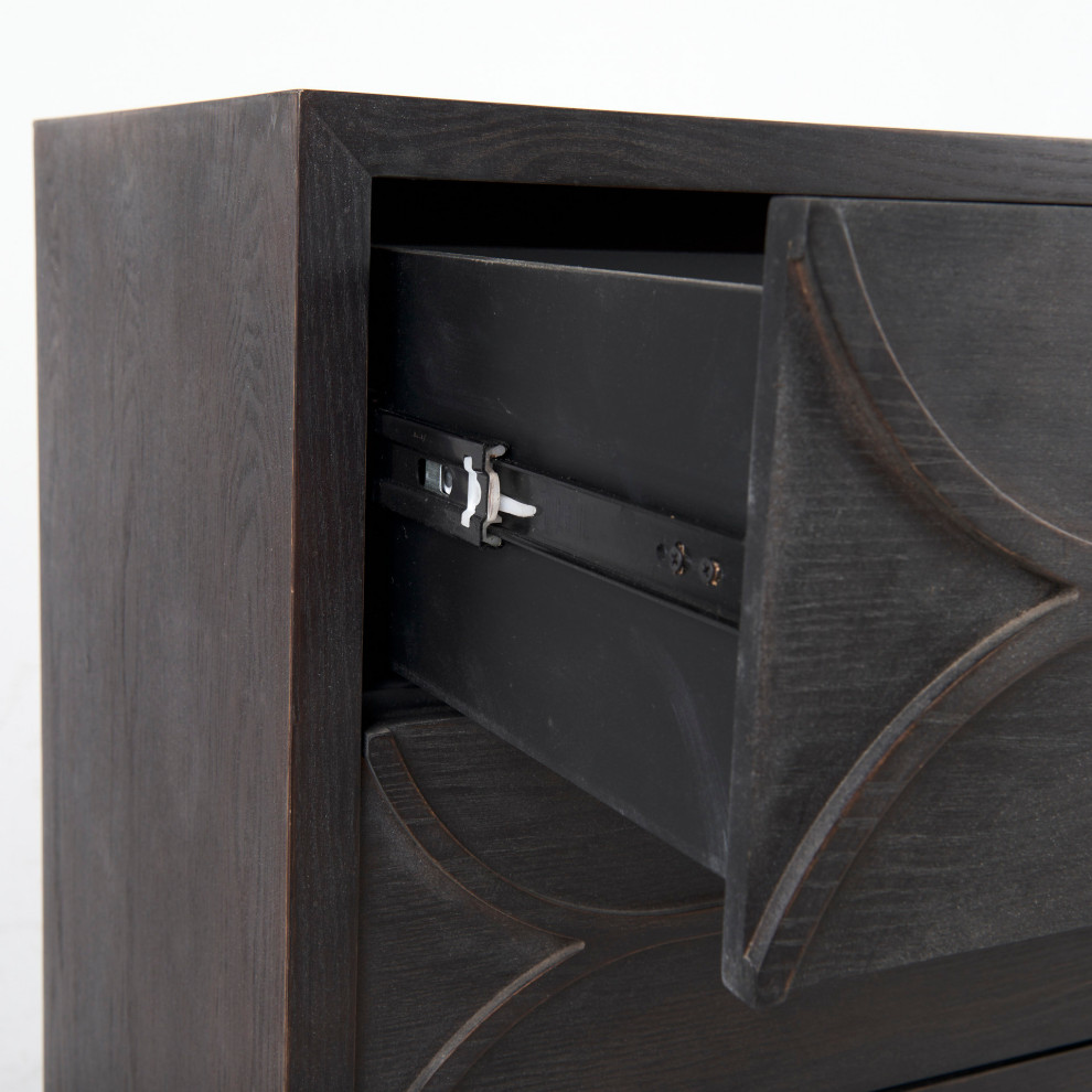 Giselle Dark Brown Wood With Black Iron Frame Accent Cabinet   Industrial   Accent Chests And Cabinets   by Mercana  Houzz