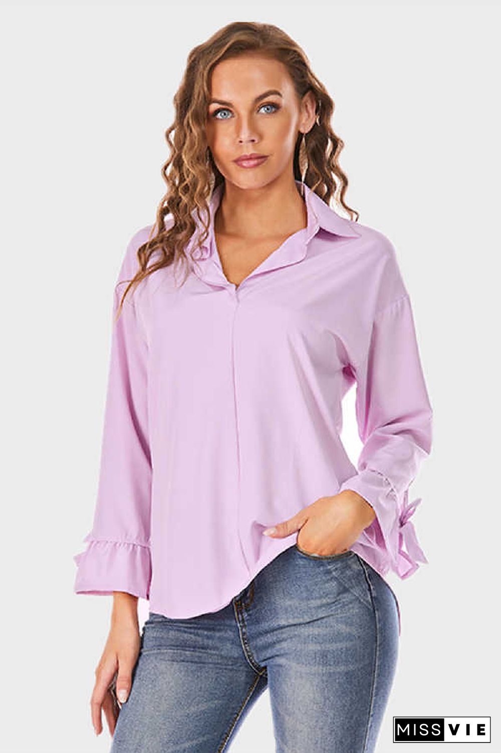 Fashion Casual Loose Solid Color Shirt