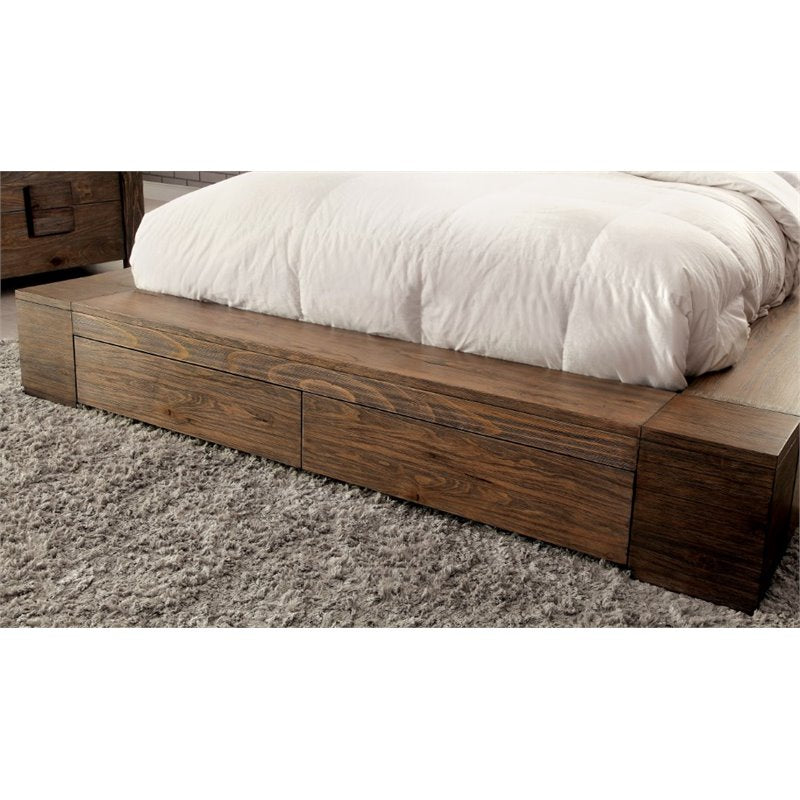 Furniture of America Elbert Wood Cal King Storage Bed in Brown