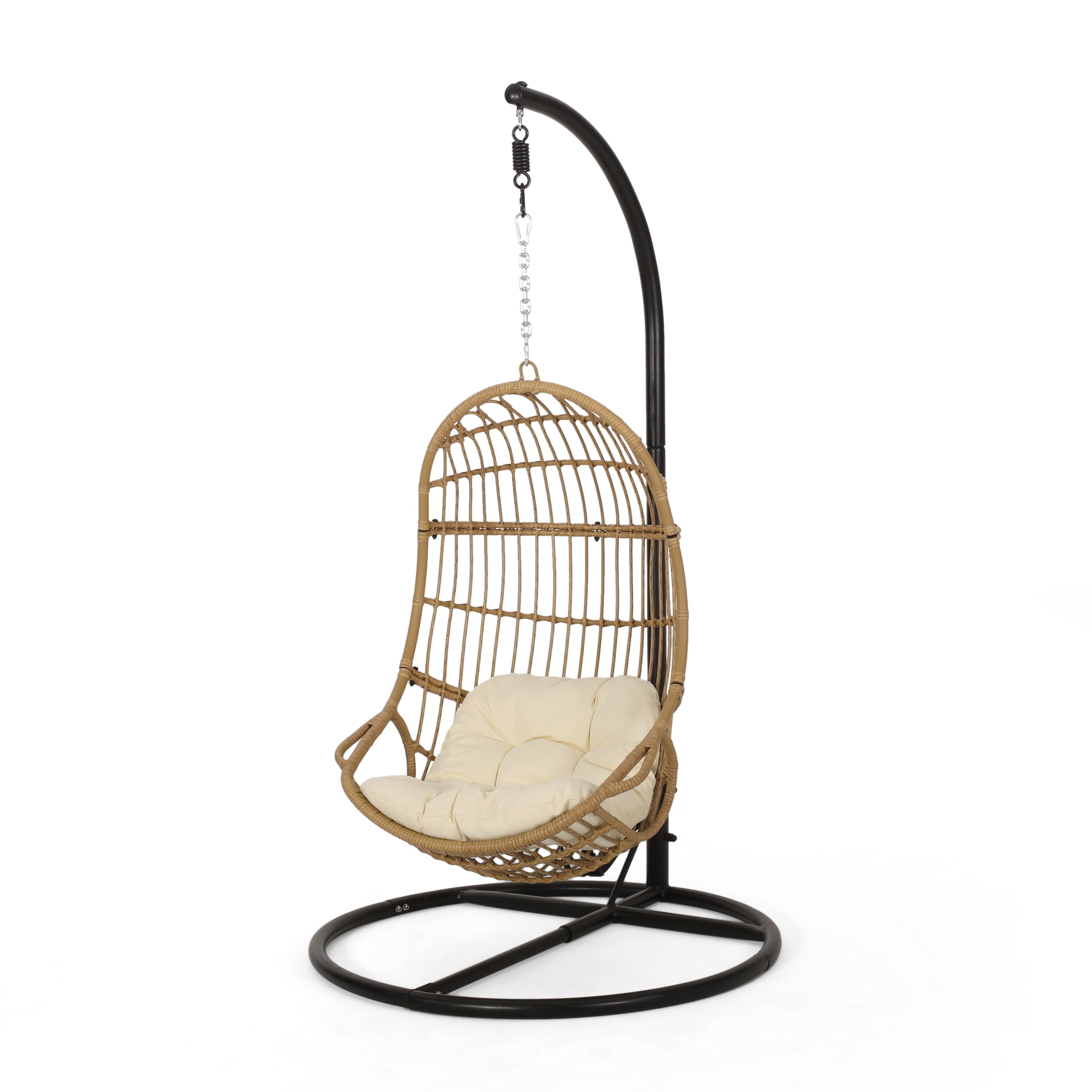 Perry Outdoor Wicker Hanging Nest Chair with Stand