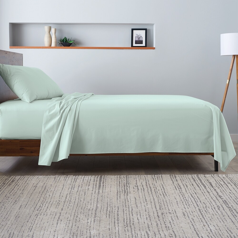 100% Cotton Percale Cool and Crisp Deep Pocket Sheet Set