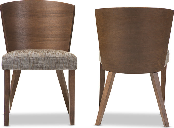 Sparrow Wood Modern Dining Chairs  Gravel Multi Colors/Brown  Set of 2   Midcentury   Dining Chairs   by GwG Outlet  Houzz