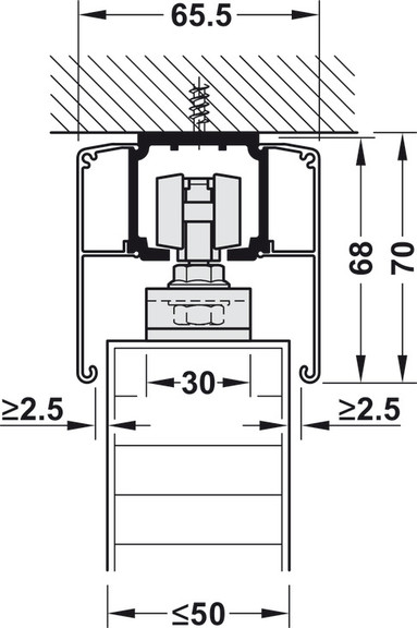 Hafele 941.62.009 Sliding door fitting  Slido D Li...