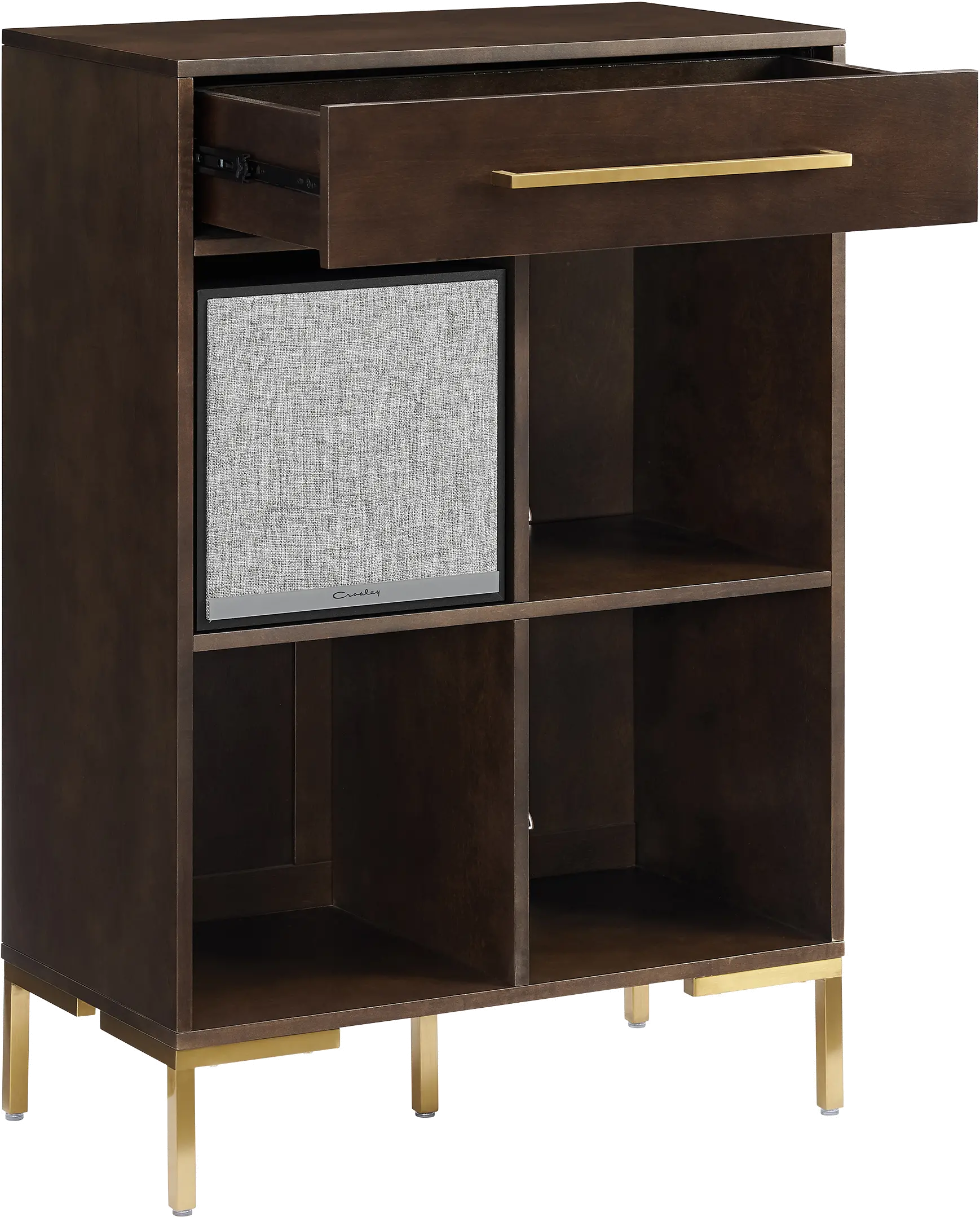 Juno Brown Storage Cube Bookcase with Speaker