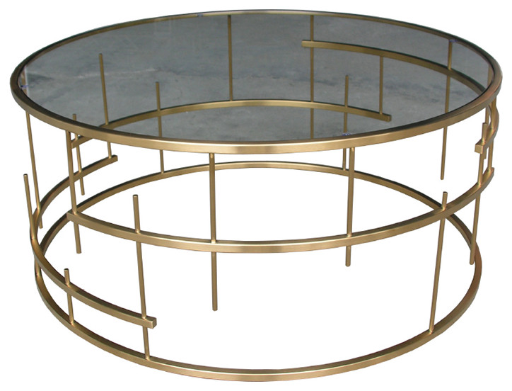 Tiffany Gold Metal Coffee Table   Coffee Tables   by Nuevo  Houzz