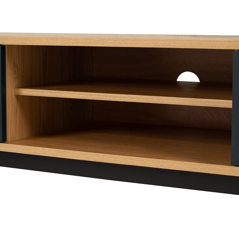 CASTOR Entertainment TV Unit 150cm - Natural, Navy Blue & Black