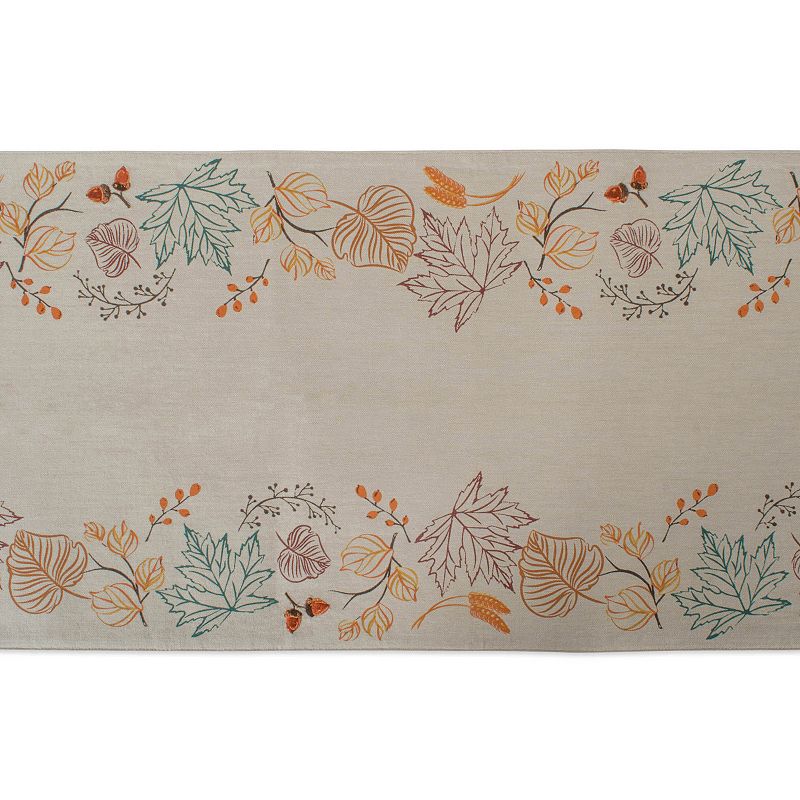 72 Beige Rectangular Double Sided Autumn Leaves Table Runner