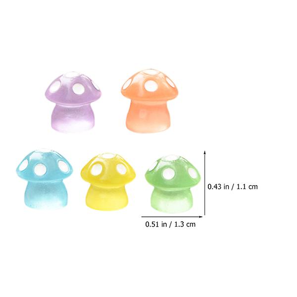 30pcs Mini Glow In The Dark Mushroom Decors Mini Mushroom Ornaments Luminous Mushroom Figurines