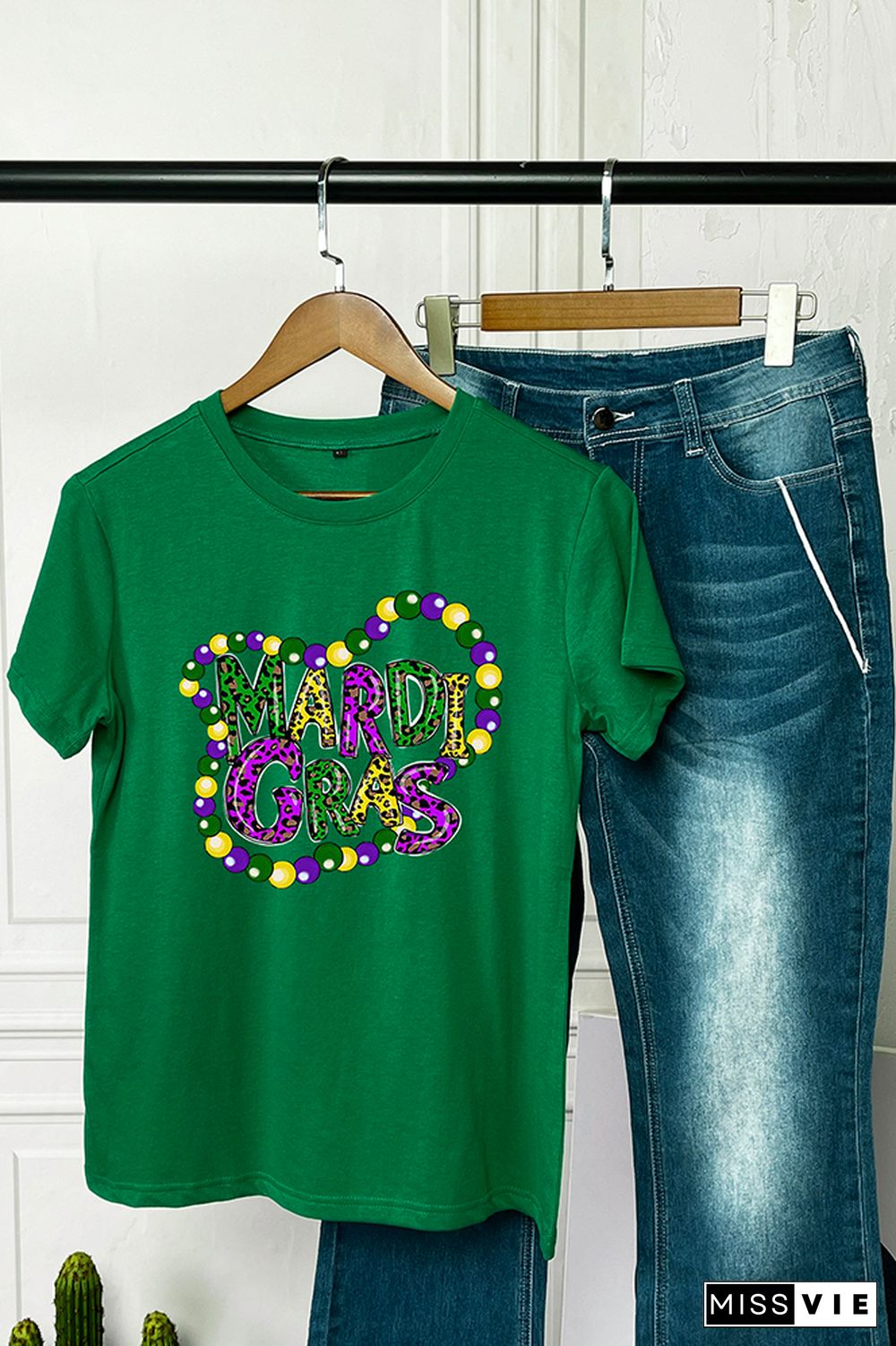 Mardi Gras Short Sleeve Graphic Tee Wholesale