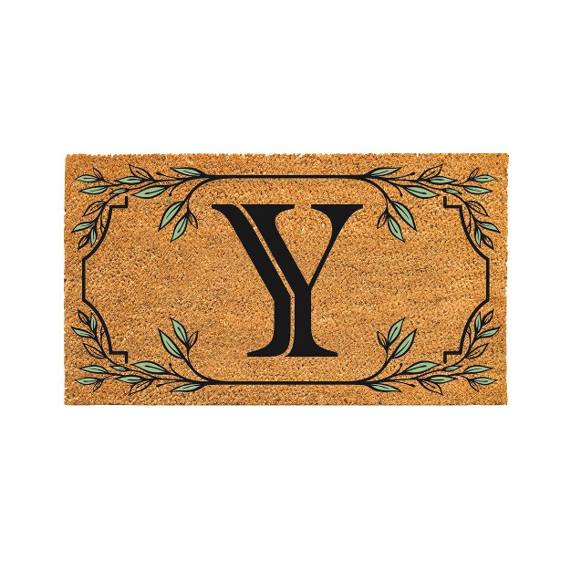 X 16 quot Monogram Coir Mat Letter quot y quot