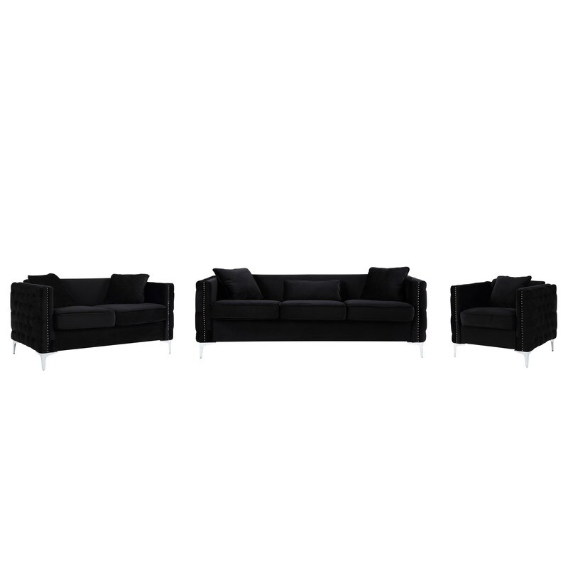 Bayberry Velvet Sofa Loveseat Chair Living Room Set