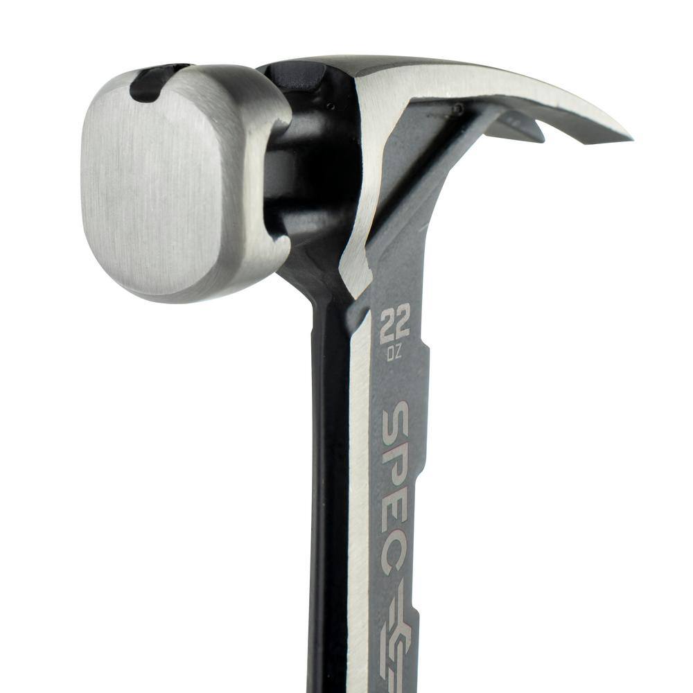 SPEC OPS 22 oz. Smooth Face Framing Hammer with Soft Mallet Cap Steel Handle SPEC-M22SF-S