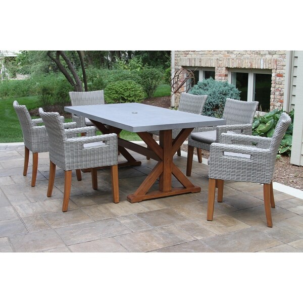 Nadine 7pc Composite and Eucalyptus Dining Set