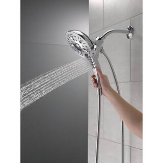 Delta In2ition 5-Spray Patterns 1.75 GPM 6.25 in. Wall Mount Dual Shower Heads in Lumicoat Chrome 58620-PR-PK