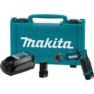 Makita 7.2V Lithium-Ion 14 in. Cordless Hex Driver-Drill Kit with Auto-Stop Clutch DF012DSE