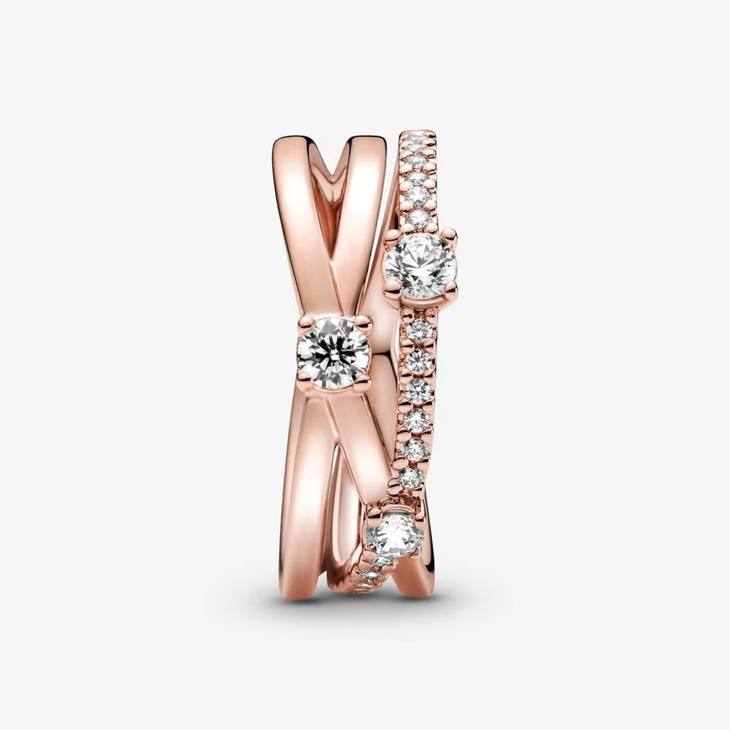 PANDORA  Sparkling Triple Band Ring